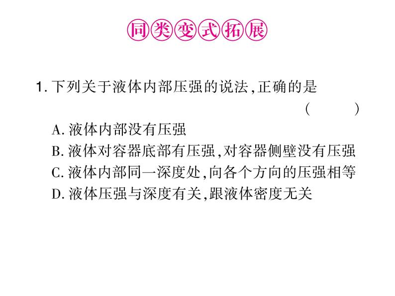 初中物理中考复习 中考物理 第十讲液体压强、气体压强 课时一课件PPT第3页