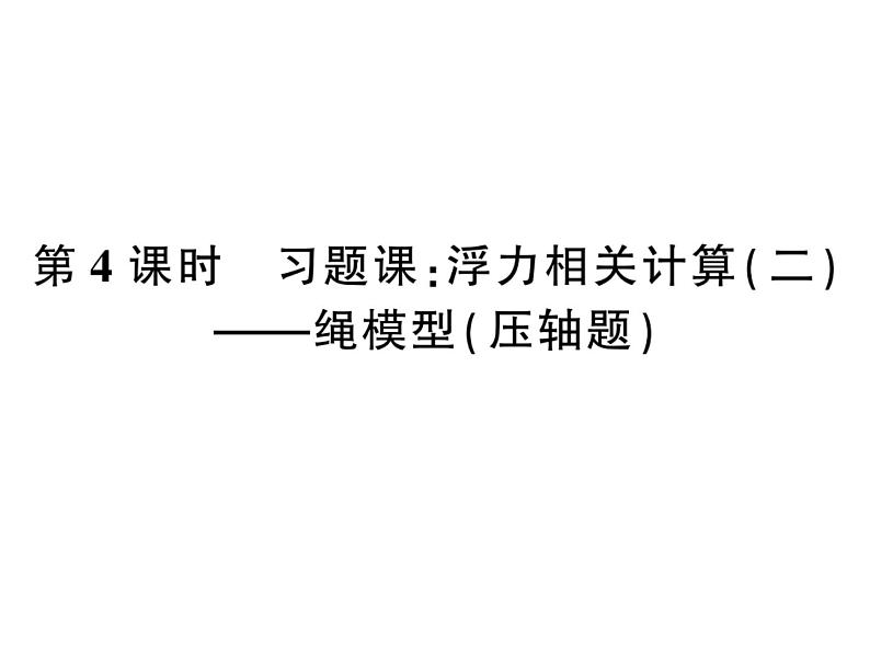 初中物理中考复习 中考物理 第十一讲浮力及其应用 课时四课件PPT第1页