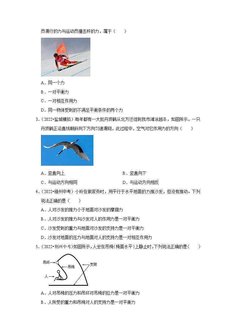 专题14 平衡力辨析及应用（原卷版）-2023年中考物理二轮复习核心考点精讲与精练（全国通用）第2页