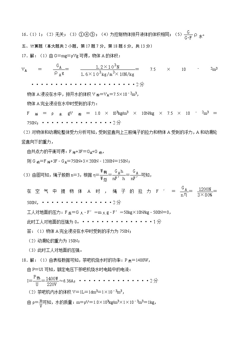 物理（广东深圳卷）-学易金卷：2023年中考物理第二次模拟考试卷02