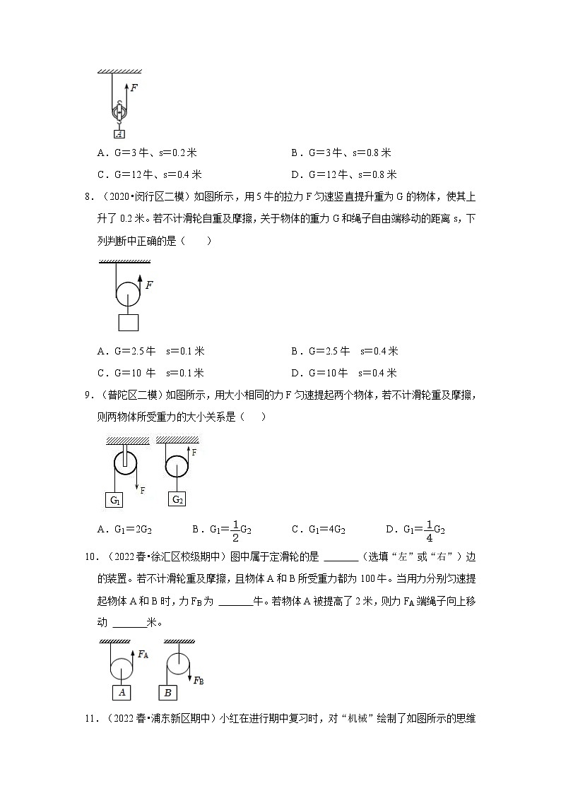 2022-2023年上海沪教版物理八年级下册专项复习精讲精练：专题02滑轮（原卷版+解析版）03