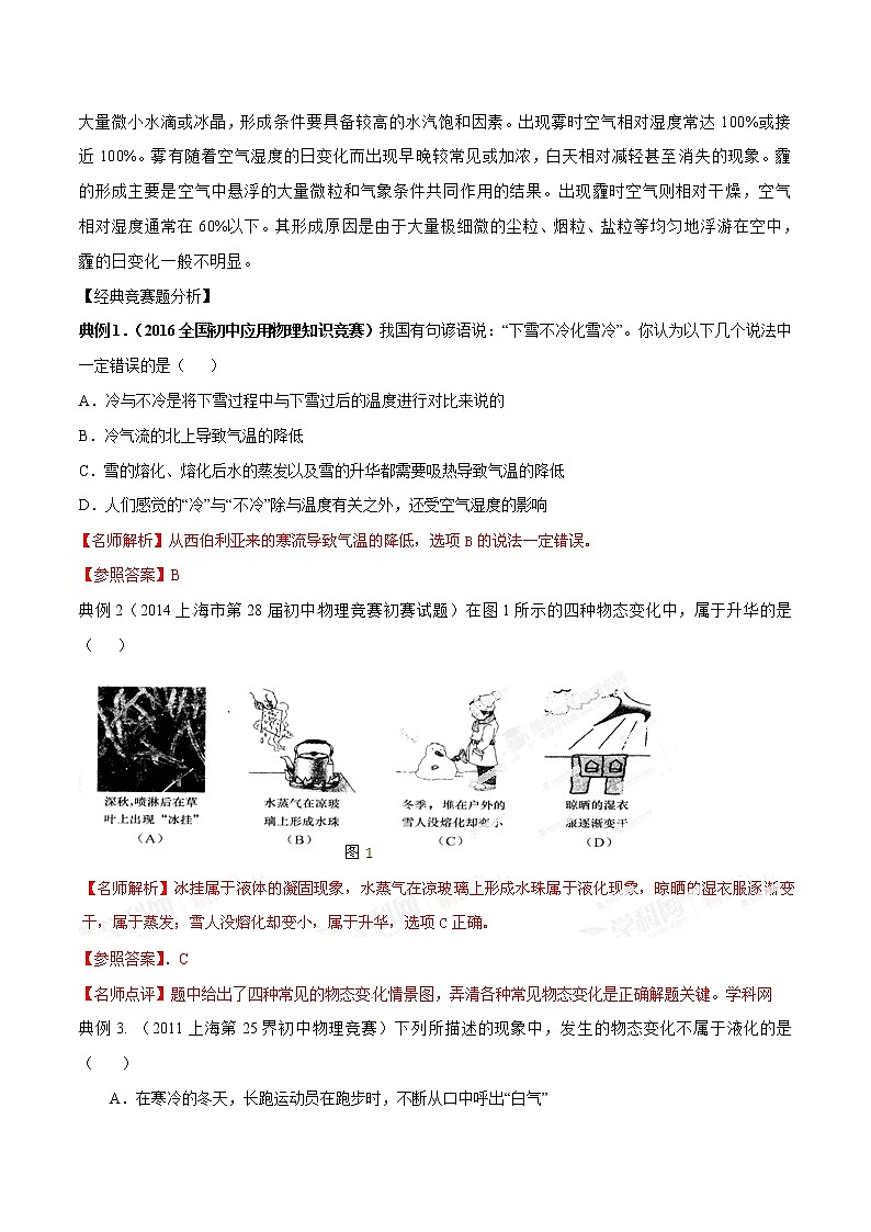 专题03 物态变化-初中应用物理知识竞赛专题讲义第2页