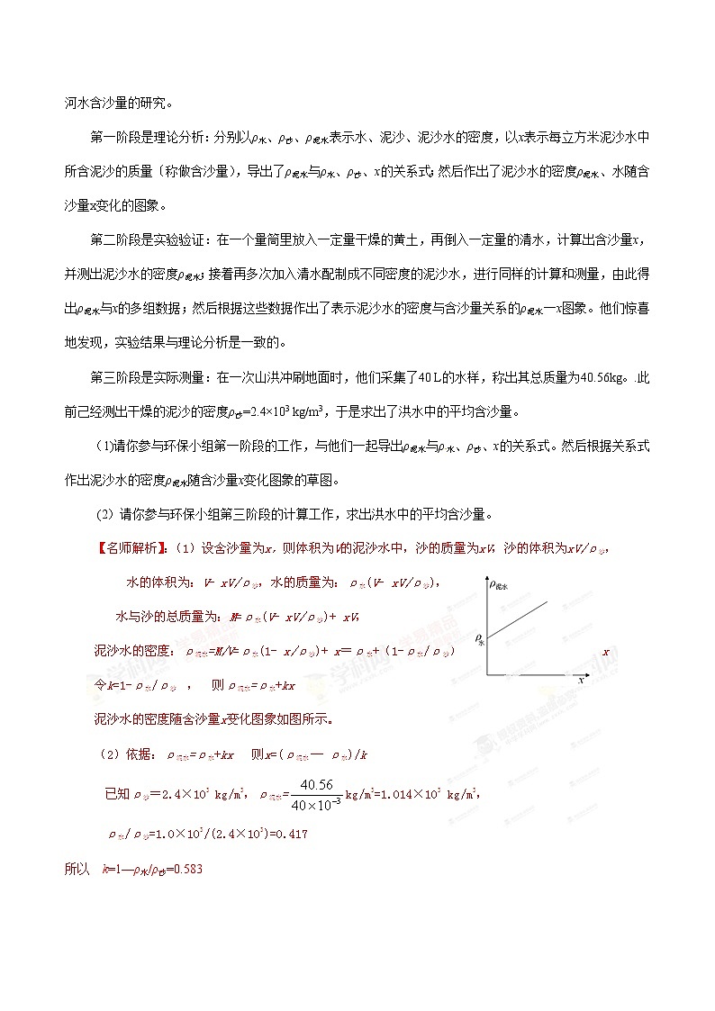 专题06 质量与密度-初中应用物理知识竞赛专题讲义03