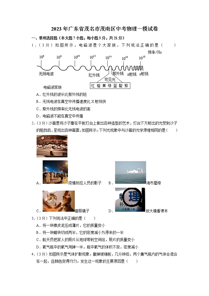 2023年广东省茂名市茂南区中考物理一模试卷01