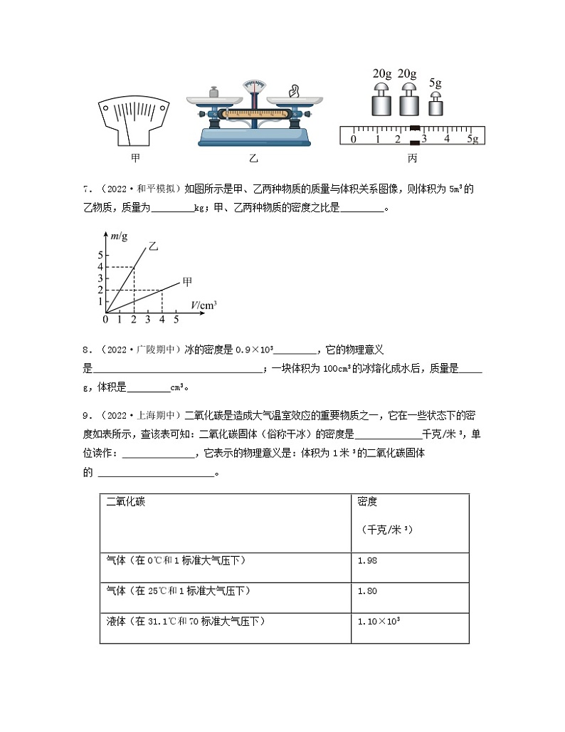 单元复习01 物质的物理属性 【专项练习】——2022-2023学年人教版物理八年级下册单元综合复习（原卷版+解析版）03