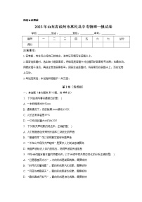 2023年山东省滨州市惠民县中考物理一模试卷(含答案)