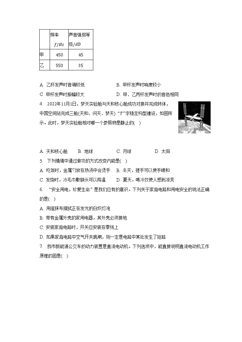 2023年江苏省淮安市涟水县中考物理一模试卷（含答案）02