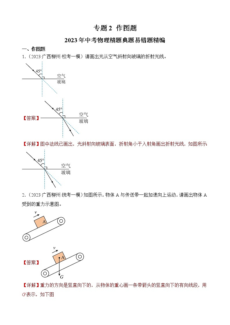 专题2 作图题-2023年中考物理精题典题易错题精编（解析版）第1页