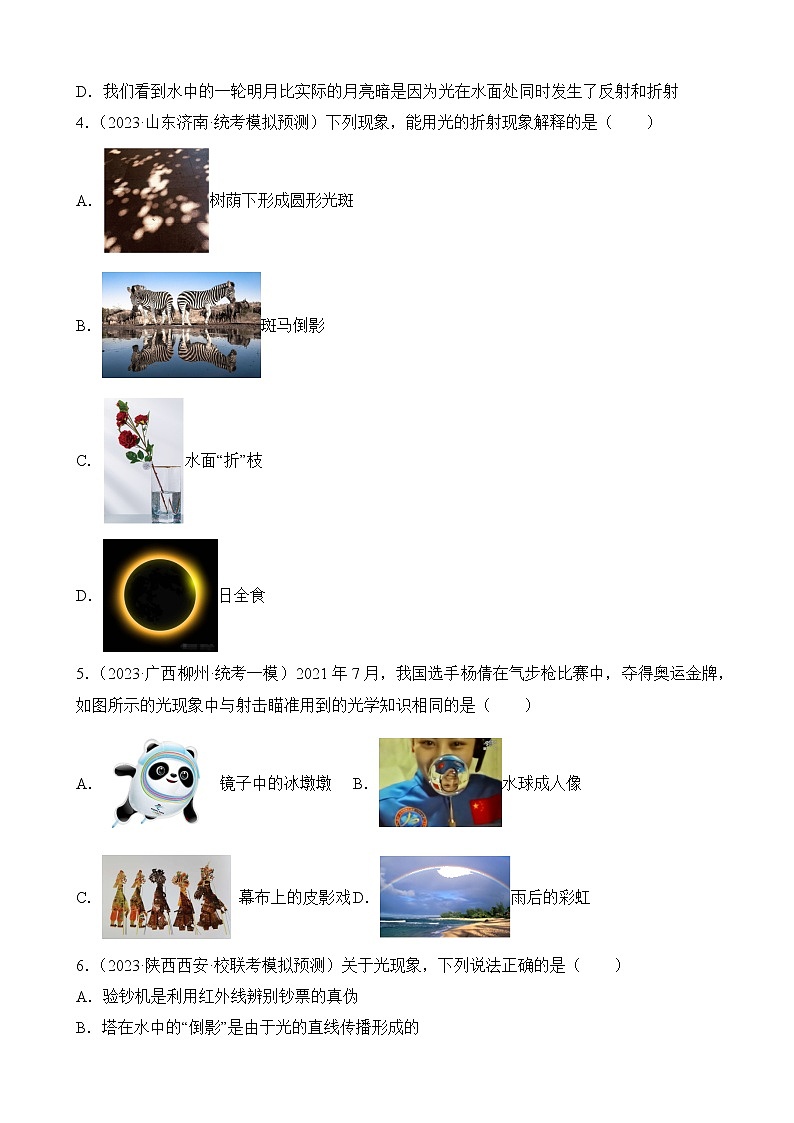 专题8 光学选择题-2023年中考物理精题典题易错题精编（原卷版）第2页