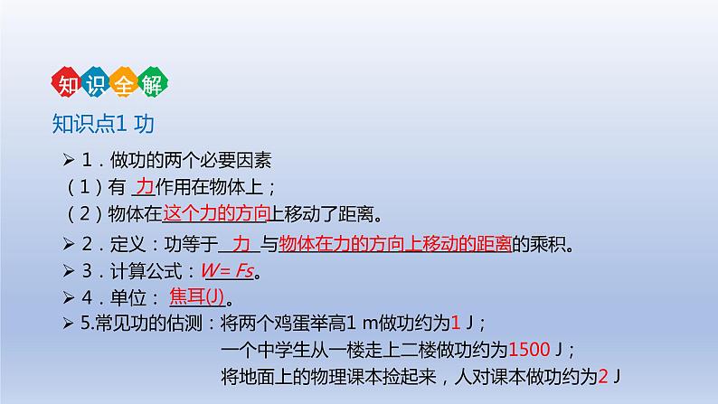 中考物理二轮复习讲练课件专题11 功和机械能 (含答案)第5页