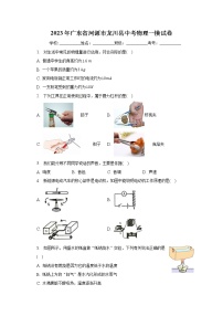 2023年广东省河源市龙川县中考物理一模试卷（含答案）