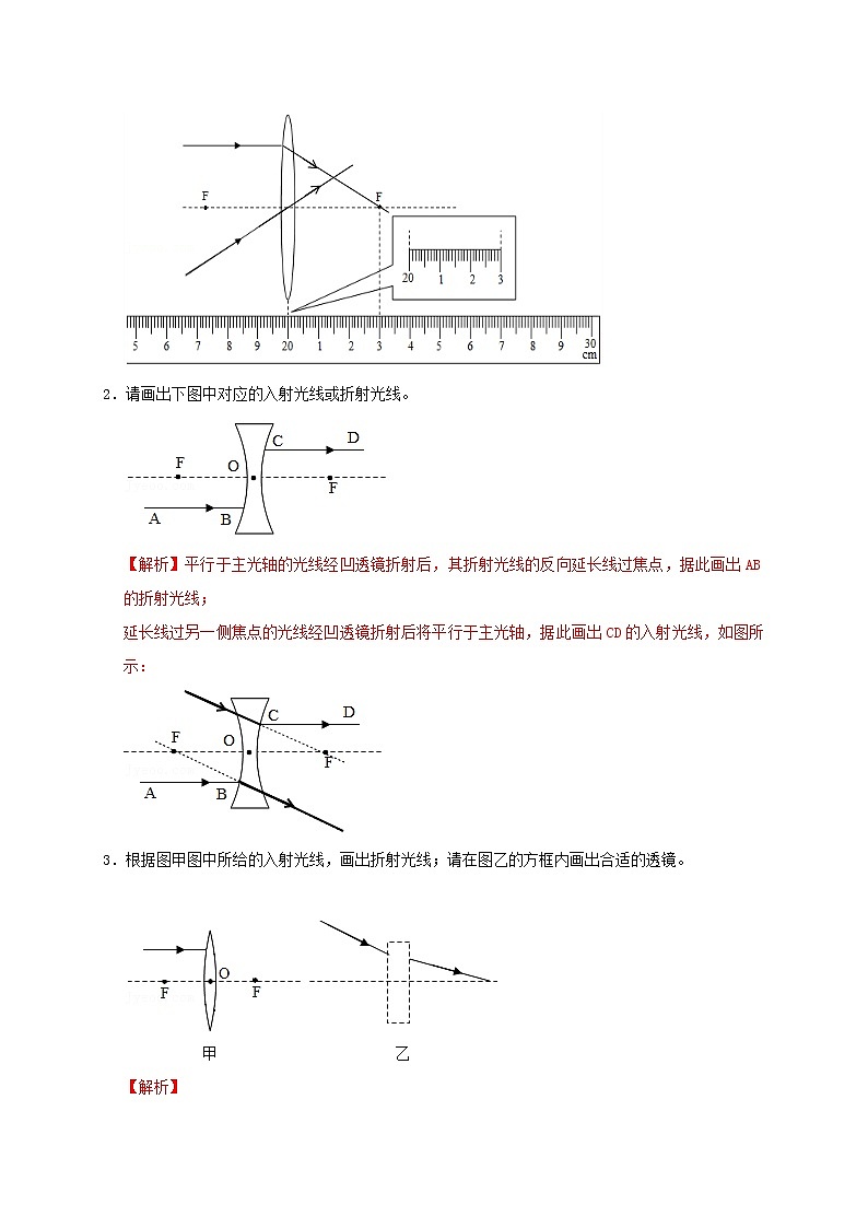 中考物理一轮复习知识点梳理与针对性分层训练第5章 透镜及其应用（教师版）03