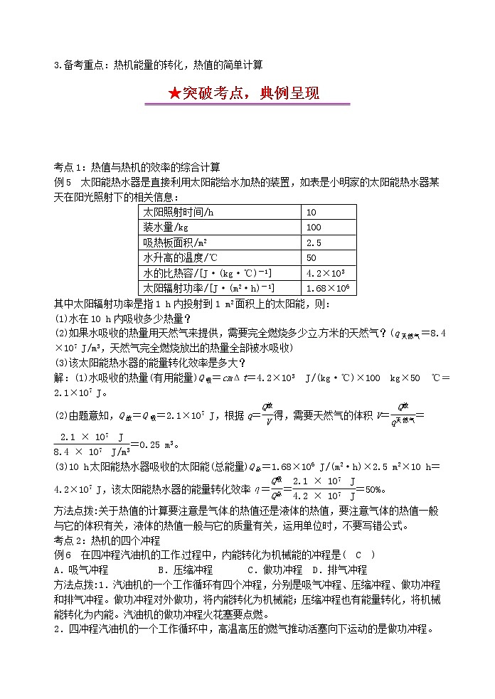 中考物理一轮复习知识点梳理+课时练习14内能的利用 (含详解)第2页