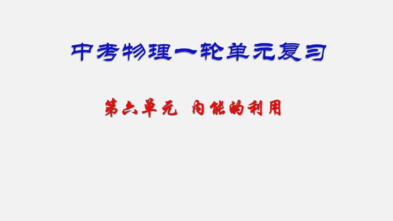 中考物理一轮复习单元复习课件第六单元  内能的利用 (含答案)第1页