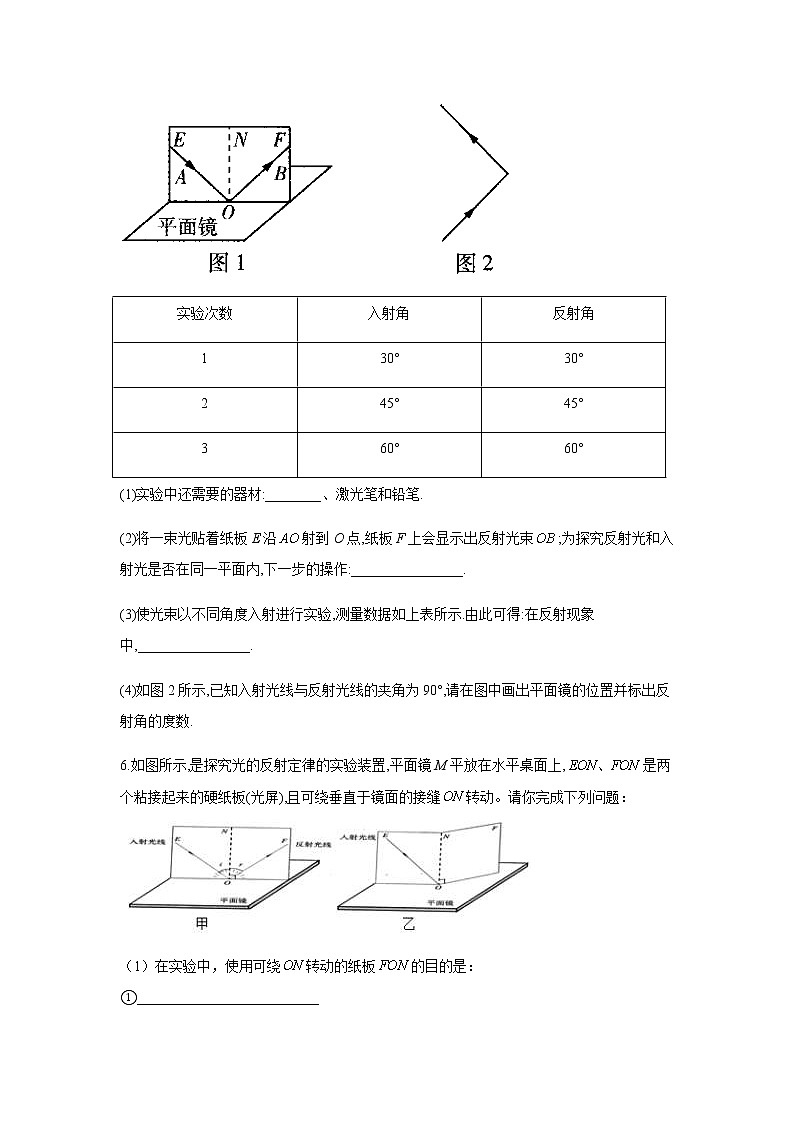 中考物理二轮复习实验通关练习 （9）探究光反射的规律 (含答案)第3页