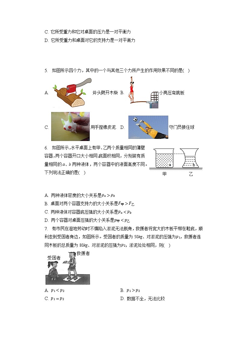 湖北省咸宁市咸安区官埠桥镇中学2022—2023学年度八年级下学期期中物理试题第2页