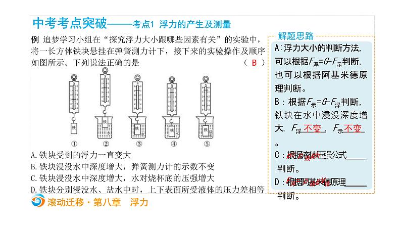 中考物理一轮滚动复习课件：第八章  浮力 (含答案)03