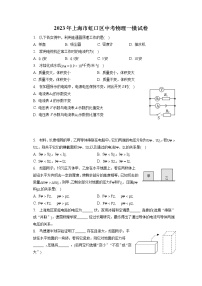 2023年上海市虹口区中考物理一模试卷（含答案解析）