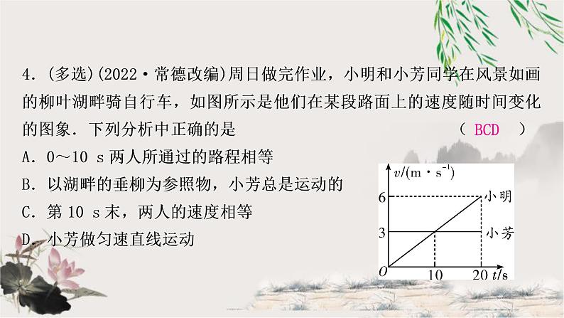 中考物理复习第6讲机械运动作业课件05