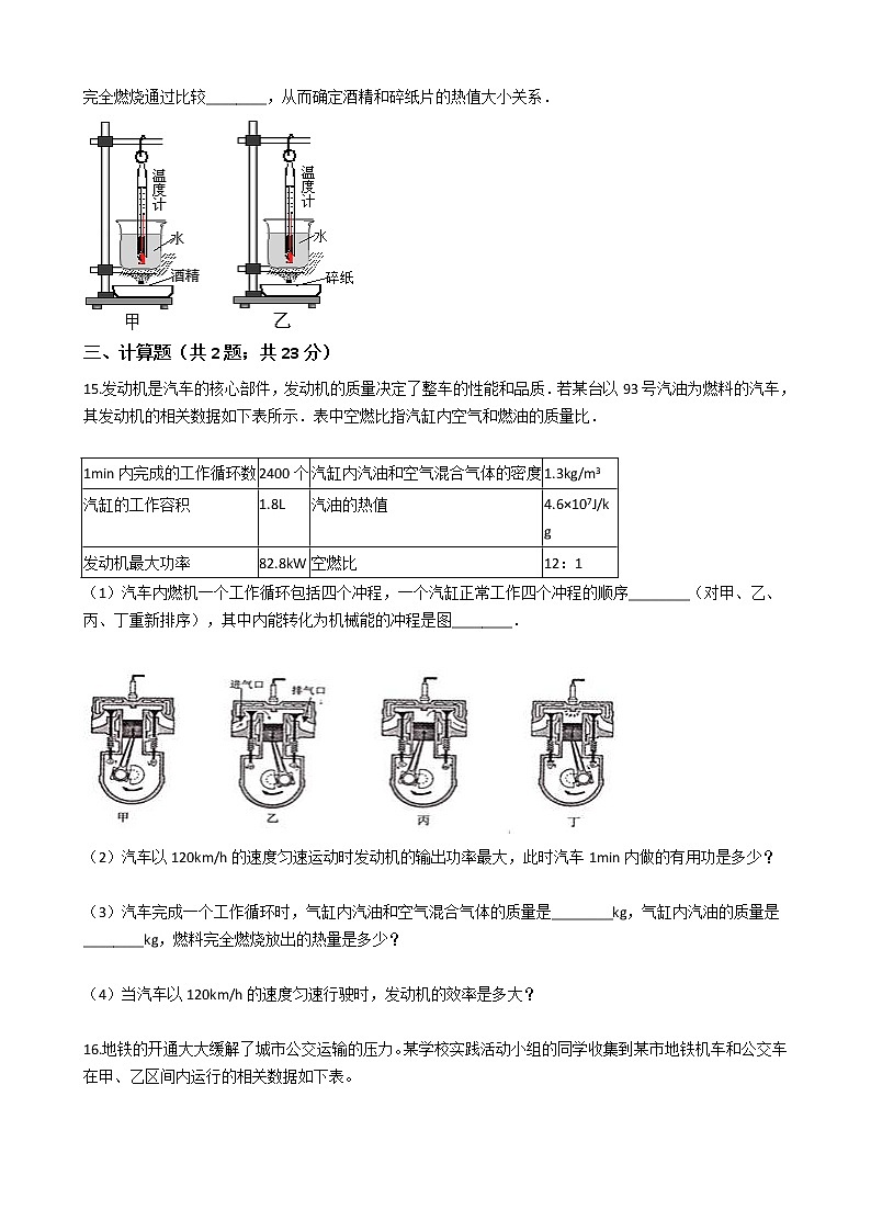 中考物理一轮复习：第14章内能的利用检测题（教师版）03