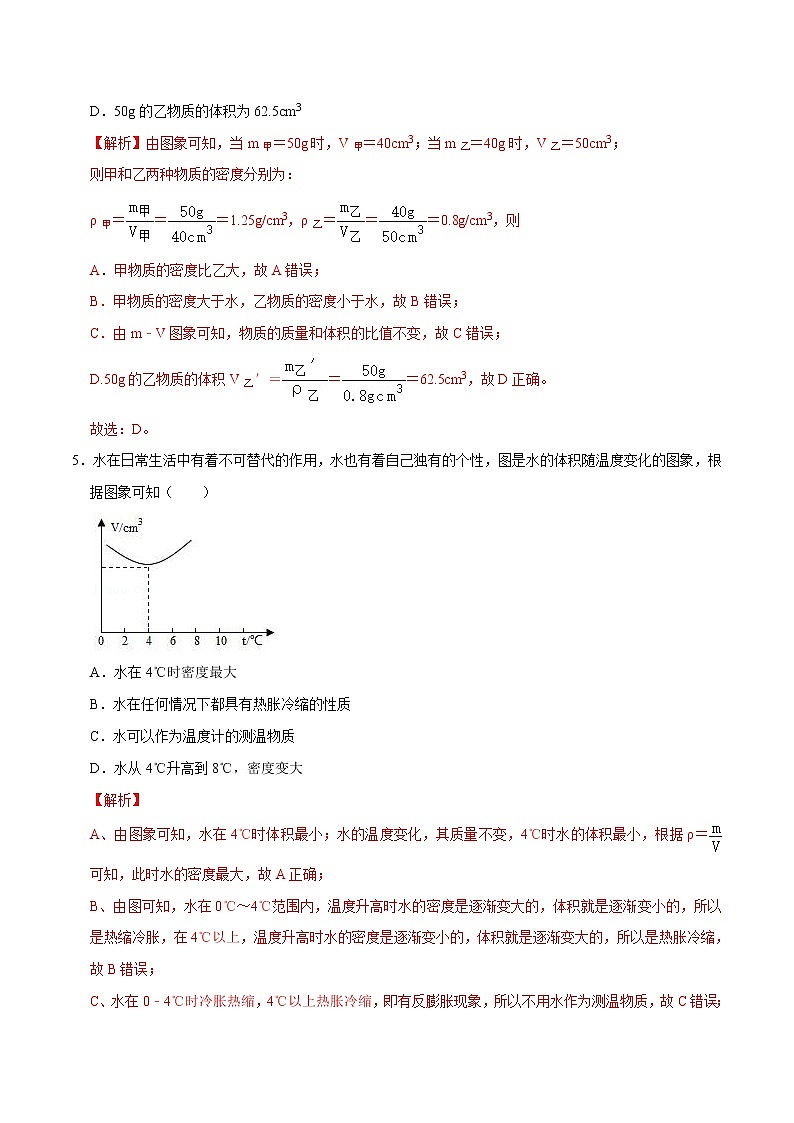 中考物理二轮复习易错考点精讲精练专题12 质量与密度 易错题型训练（教师版）第3页