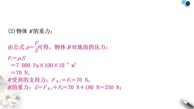 中考物理复习专题4与杠杆有关的计算作业课件第7页