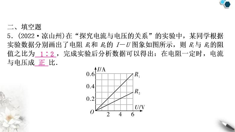 中考物理复习第14讲欧姆定律第1课时欧姆定律的简单计算作业课件第6页