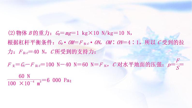 中考物理复习专题4与杠杆有关的计算教学课件07