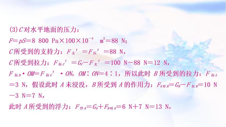 中考物理复习专题4与杠杆有关的计算教学课件08