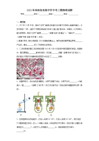 2023年河南省实验中学中考三模物理试题