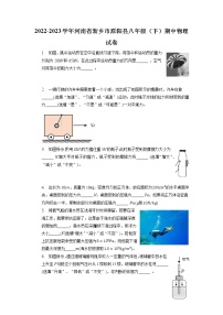 河南省新乡市原阳县2022-2023学年八年级下学期期中物理试卷