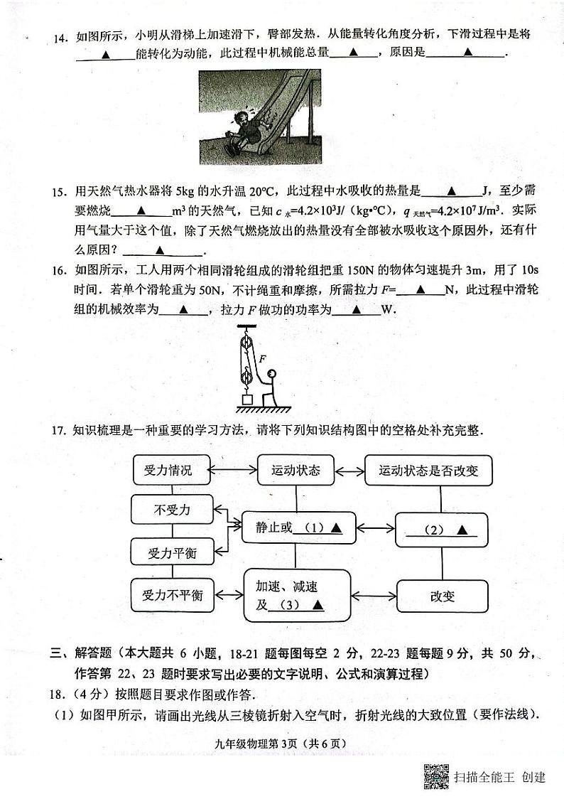 2023年江苏省连云港市海州区中考一模物理试卷03