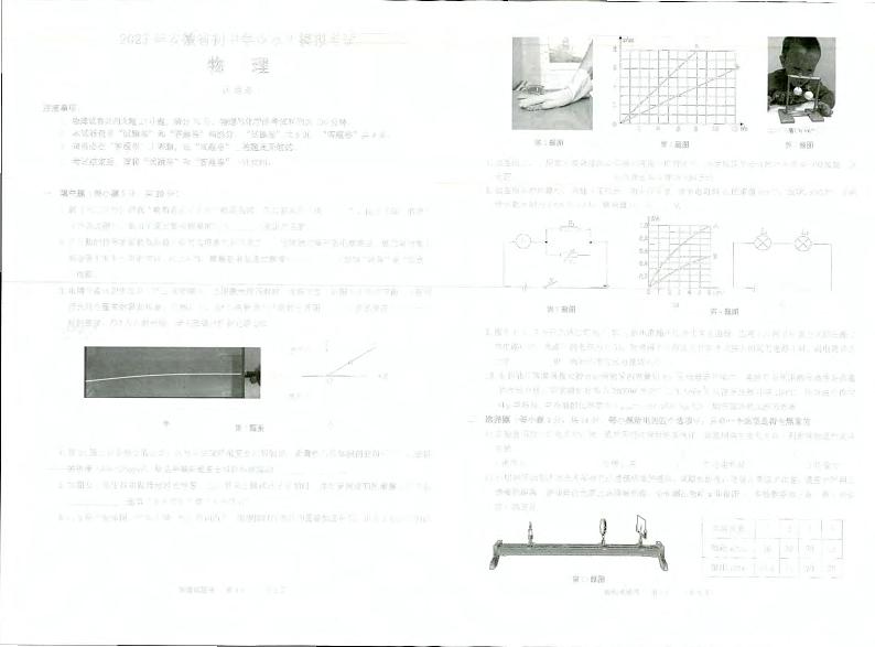 2023年安徽省蚌埠市蚌山区中考二模物理试题01