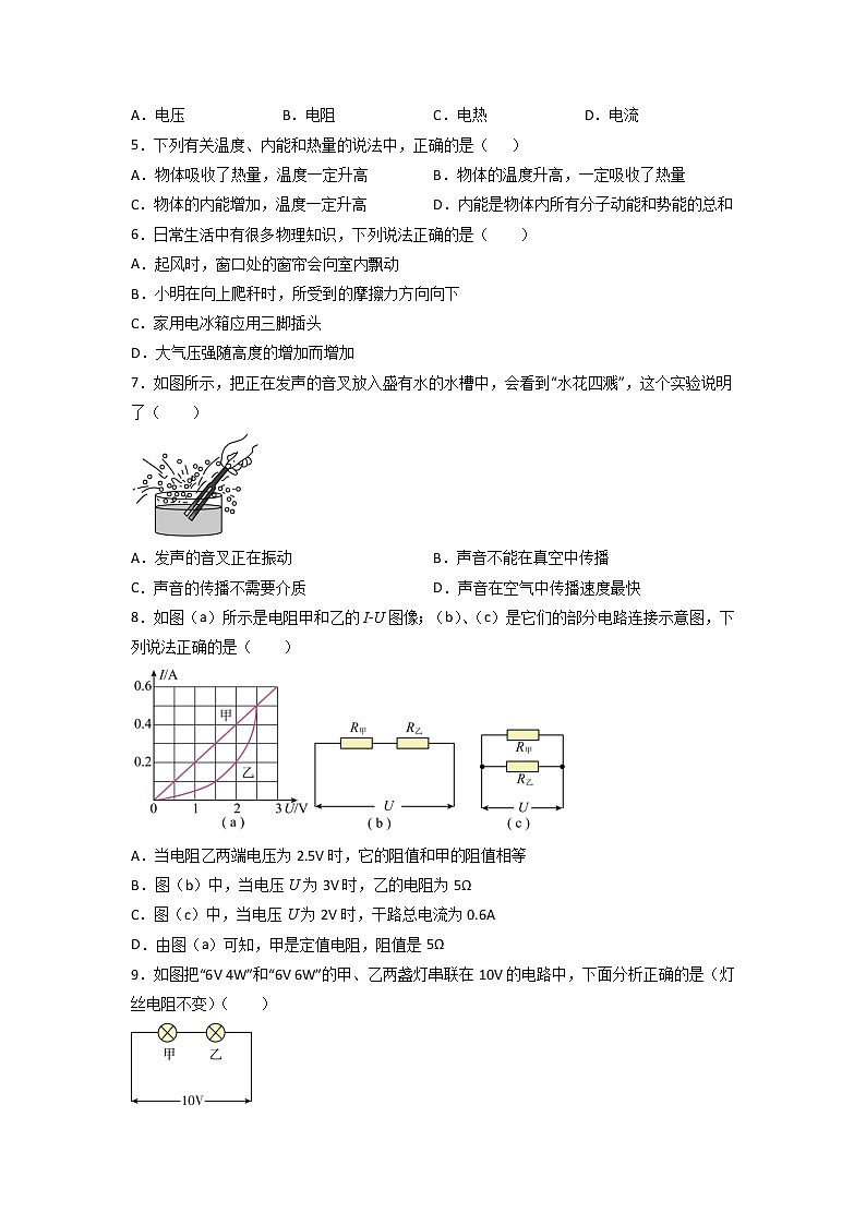 2023年中考物理模拟卷三（云南专用）（学生版）第2页
