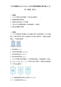 辽宁省朝阳市2020-2022三年中考物理真题分类汇编-02力学（压强、浮力）