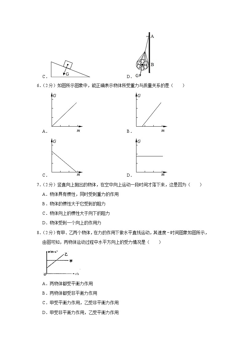 陕西省榆林市佳县坑镇中学2022-2023学年八年级下学期期中物理试卷(含答案)第2页