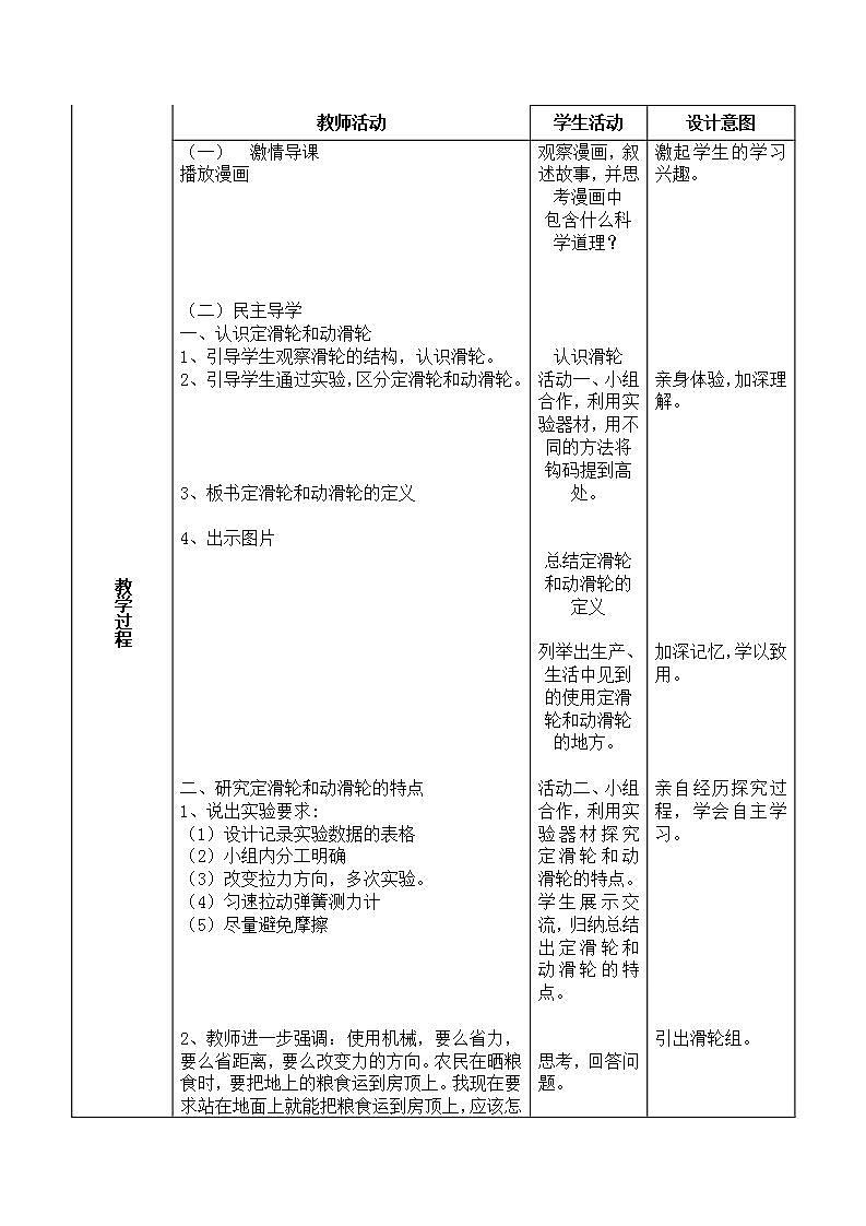 人教版八年级物理下册--12.2滑轮（教学设计4）第2页