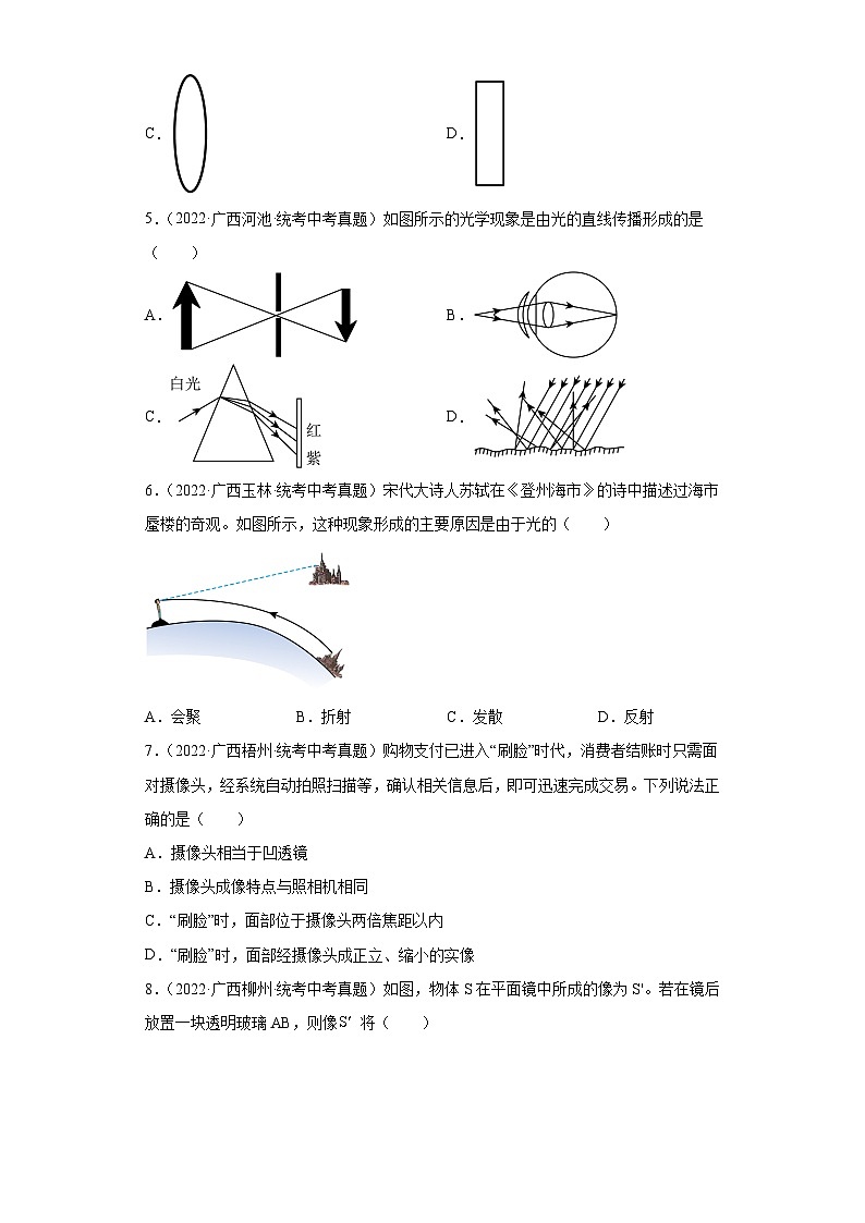 备战2023届沪科版中考物理二轮专题复习[中考真题精选]-第四章多彩的光（选择题）2第2页