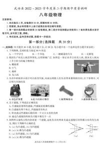 陕西省咸阳市武功县2022-2023学年八年级下学期期中质量调研物理试题