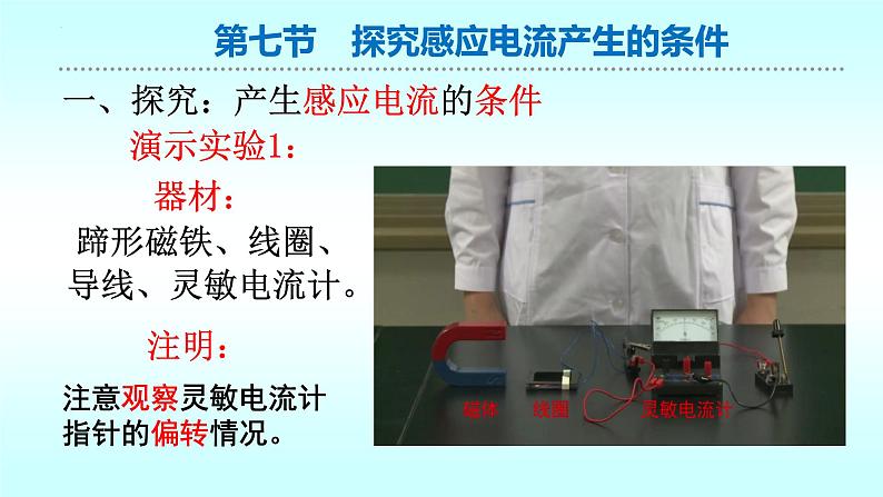 北师大版物理九年级14.7学生实验：探究——产生感应电流的条件课件05