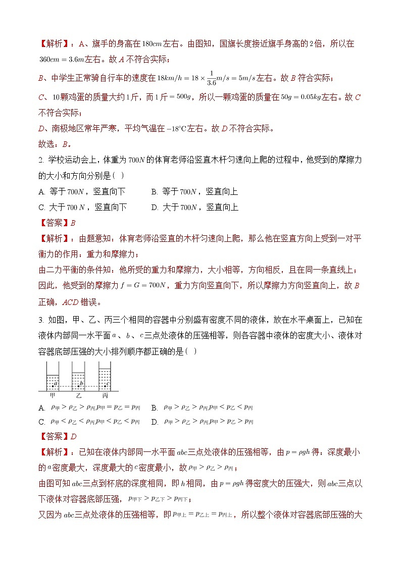 人教版八年级下册物理期末考试模拟试卷02（解析版）第2页