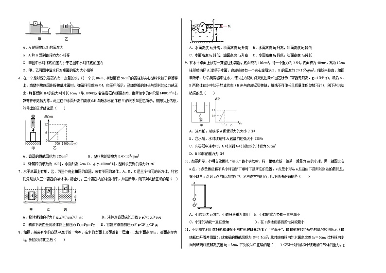 人教版八年级下册物理期末压轴题综合训练卷02（考试版）第2页