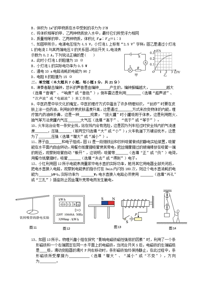 2023年汕头市濠江中考模拟物理试题（含答案）第2页