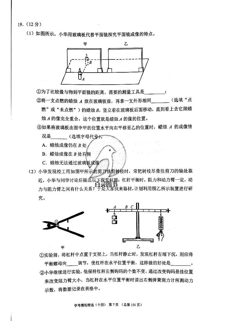 2023版济南物理中考211济南专版 16 试卷01
