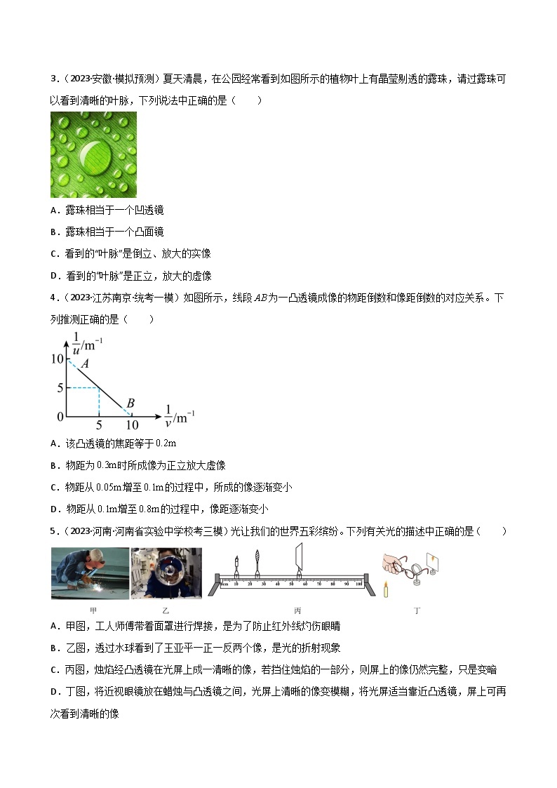 回归教材重难点02  凸透镜成像规律-中考物理三轮冲刺过关（全国通用） 试卷03