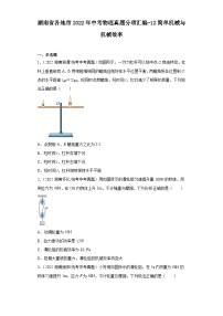 湖南省各地市2022年中考物理真题分项汇编-12简单机械与机械效率