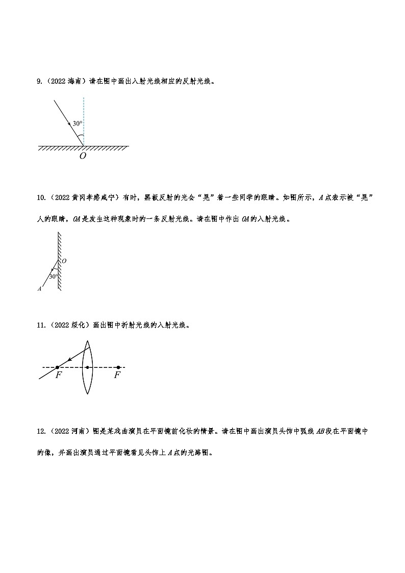 2022年中考物理真题分类训练—光学作图03
