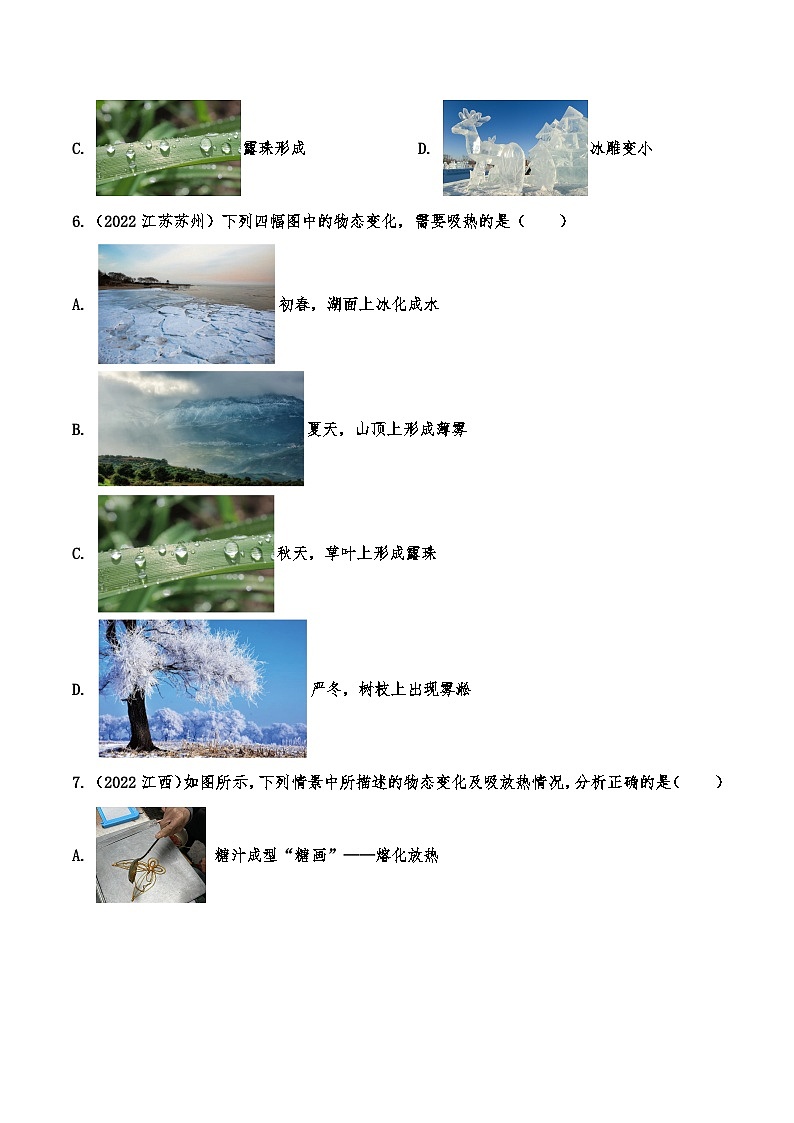 2022年中考物理真题分类演练—物态变化第2页