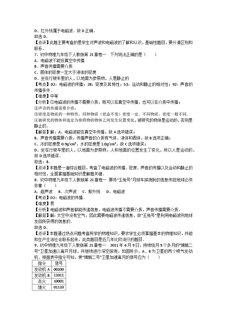初中物理北师大九年级下单元测试卷-第十章章末卷1第3页