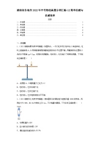 湖南省各地市2022年中考物理真题分项汇编-12简单机械与机械效率